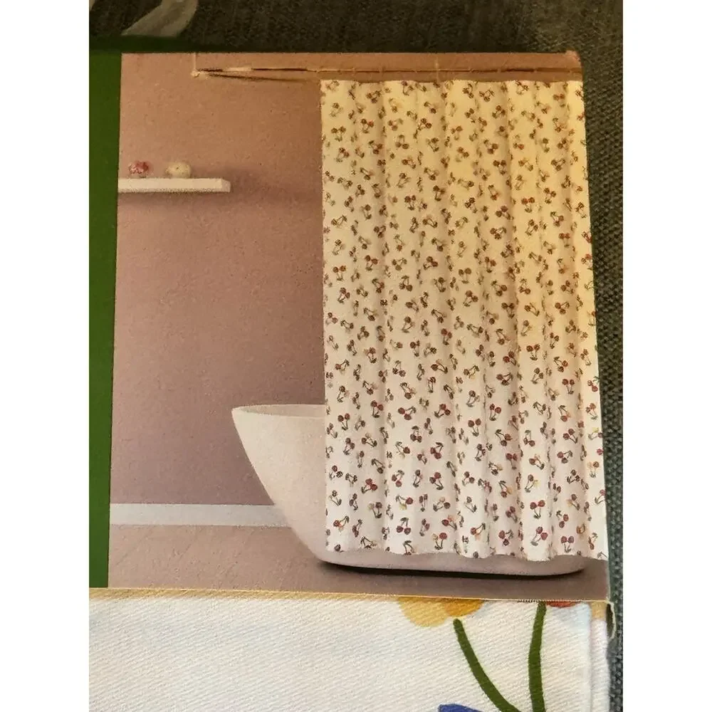 Kate Spade New York Multi Color Cherries Fabric Shower Curtain Rainbow Pride